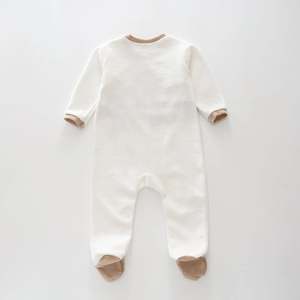 Fascinante blanco 100% tela de punto de algodón mameluco infantil patrón informal estampado botón diseño cómodo para bebé recién nacido para - Product Image 2