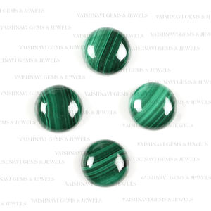 Malachite naturelle de qualité supérieure, forme ronde de 10 mm, cabochon lisse calibré, pierre précieuse en vrac pour la fabrication de bijoux DIY, fournisseur en gros - Product Image 1
