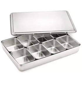 Traditional Designer Steel Spice Box Set for Kitchen Restaurant Condiment Container Set Spice Jar <b>Rack</b> Kitchen Cruet Bottle - Product Image 6