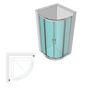 S117ทรงกลมขนาด6มม. ปรับได้80x80x195H ขนาด80x80สำหรับห้องอาบน้ำปรับแต่งได้ - Product Image 2