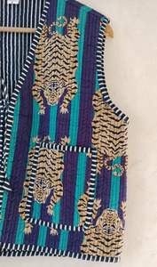 เสื้อโค้ทผ้าฝ้ายทำด้วยมือสำหรับผู้หญิงแจ็คเก็ตฤดูหนาวแบบโบฮีเมียนเปิดด้านหน้าสไตล์สัตว์เทคนิคซักแล้วของขวัญแบบลำลอง - Product Image 4