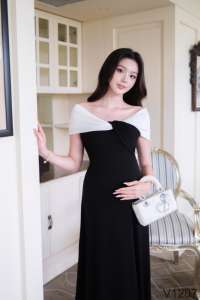High Quality Summer Maternity Dress V1207 Vietnam ODM Short Sleeve Sweat-Absorbent Soft Comfortable Fabric Anti-Shrink - Product Image 2