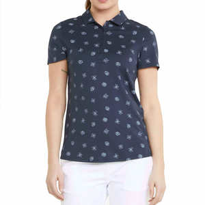 Nouveau design, polo de golf pour femmes, vente en gros, polos en polyester imprimés pour femmes avec logo personnalisé - Product Image 2