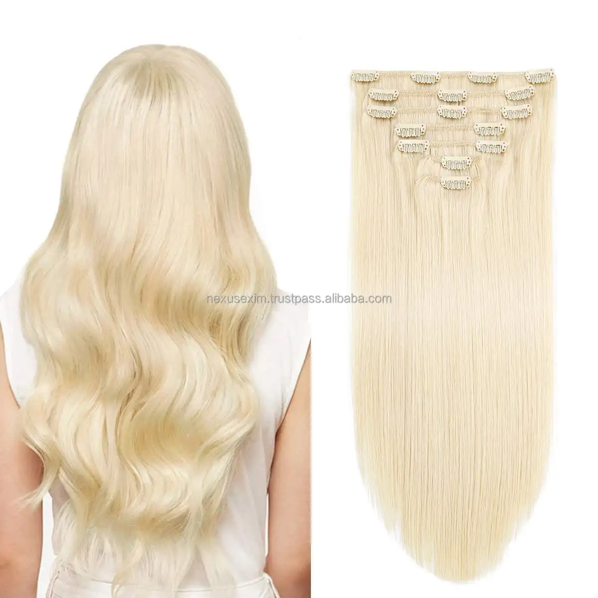 100% Natural Remy Blonde Clip In Hair Extensions Cuticle Aligned Clip Ins Human Hair Extension Virgin Indian Raw Hair Straight