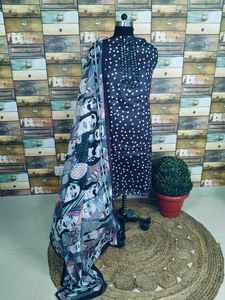 Costume de pantalon en soie traditionnel sophistiqué pour adultes coton Salwar Kameez imprime pour les mariages de travail vêtements pakistanais indiens - Product Image 2