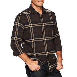 Customise Logo Long Sleeve Flannel <b>Shirt</b> Men Fashion Design Casual Fabric Plaid <b>Shirts</b> - Product Image 4