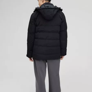 Manteau d'hiver réversible en toile imperméable avec logo personnalisé, écologique, grande taille, streetwear uni, épaisseur standard, rembourrage - Product Image 3