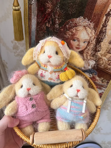 Juguete de Ganchillo de Lana, Muñeco Amigurumi, Oso de Peluche Hecho a Mano, Conejito de Pascua Tejido a Mano, con Extremidades Móviles, Juguete de Peluche - Product Image 2