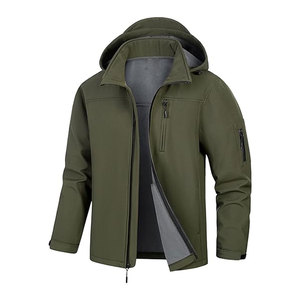 Repelente al agua a prueba de viento respetuoso con el medio ambiente cuello alto logotipo frontal Vintage personalizable chaqueta Softshell para invierno mantener el calor - Product Image 1