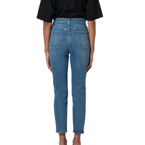 Ropa de Bangladesh Blue Denim Versátil Recto Cintura alta Botón Cinturón Loops Girl Belle Femme Premium Jeans pantalones para mujeres - Product Image 2