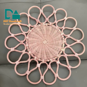 Natural Rattan Bamboo Woven Placemats Handmade Luxury <b>Table</b> Mats for Restaurant Hotel Use - Product Image 2