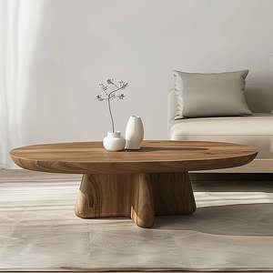 Table basse en bois au design luxueux pour salon haut de gamme, offrant un attrait boisé riche. - Product Image 3