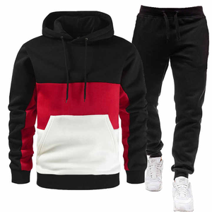 Hiver Nouveau Hommes Trois Couleurs Splicing Hoodie + Pantalon Casual Sportswear Hommes Sportswear Marque Vêtements Sportswear - Product Image 3