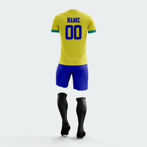 Conjunto de Camiseta y Pantalones Cortos de Fútbol Transpirables, 100% Poliéster, Secado Rápido, con Logotipo Frontal Personalizado, Nombre del Equipo, Uniformes de Equipo - Product Image 3