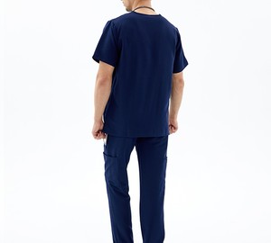 ชุดเครื่องแบบขัดผิวสำหรับผู้ชายชุดสครับแขนสั้นคอตั้งสำหรับใช้ในโรงพยาบาล - Product Image 2