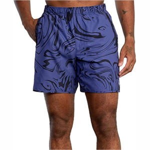 กางเกงขาสั้นรัดกล้ามเนื้อสำหรับยิมของผู้ชายกางเกงผ้าโพลีเอสเตอร์ยืดหยุ่นสแปนเด็กซ์พิมพ์ซับลิเมชันแบบสีทึบมีขนาด XS - Product Image 1