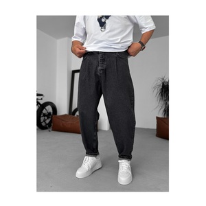 Pantalones Vaqueros de Mezclilla para Hombre, Estilo Hip Hop, Tejidos, Lavados, Transpirables, 100% Algodón, de Pierna Ancha, Casuales, para Otoño/Primavera, Ecológicos, ODM - Product Image 1