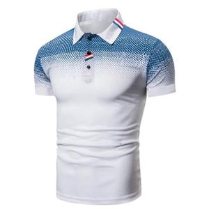 Deportes de poliéster personalizados Unisex para Polos Patrón sólido impreso de algodón en lienzo con insignia de logotipo personalizado - Product Image 5