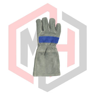 Welding <b>Gloves</b> Leather Flame Retardant Waterproof Breathable Heat Resistant Flexible Firefighting Safety <b>Gloves</b> <b>Knit</b> Wrist Cuff - Product Image 3