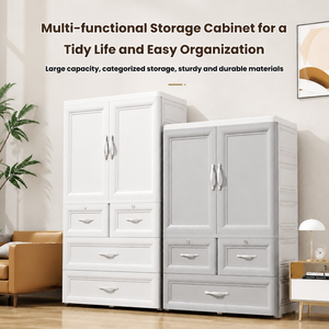 Armadio <span class=keywords><strong>in</strong></span> <span class=keywords><strong>Plastica</strong></span> Largo 75 cm con Cassetti e Barra Appendiabiti, Organizzatore <span class=keywords><strong>per</strong></span> Vestiti, Unità di Stoccaggio Domestica - Product Image 1