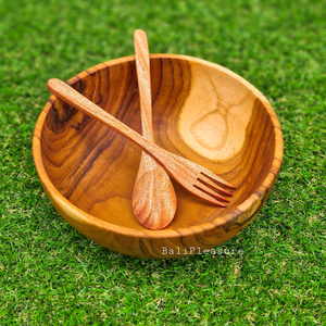 Bol de service en bois de manguier poli classique, gravure florale blanche, finition naturelle écologique, pour salade, vente en gros - Product Image 2