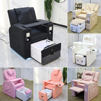 Design de luxe noir Massage des mains Nail Spa Pédicure Canapé Électrique Massage des Pieds Salon Spa Pédicure Chaises pour Salon