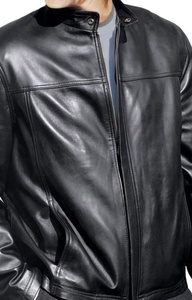 Veste de moto pour homme en cuir d'agneau imperméable de haute qualité, respirante avec fermeture éclair, taille plus pour l'hiver - Product Image 3