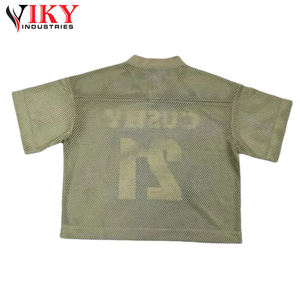 Maillot de football pour hommes surdimensionné Maillot rétro à séchage rapide avec col en V imprimé T-shirt de football oversize Boxy pour hommes Crop de basket-ball VIKY IND - Product Image 2