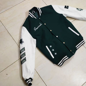 Vestes universitaires d'hiver pour hommes avec lettres brodées, fermeture à bouton unique sur le devant, tissu 100% laine, écologique et respirant - Product Image 3