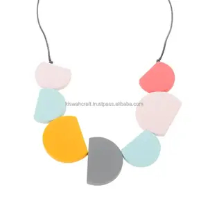 Collar de resina hecho a mano de estilo profesional y de moda para niñas, superventas, cadena de piedra colorida, collares de cadenas de moda de la India - Product Image 4