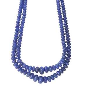 สร้อยคออัญมณีธรรมชาติแกะสลักจาก Tanzanite เครื่องประดับอัญมณีสำหรับผู้หญิงทำด้วยมือ - Product Image 3