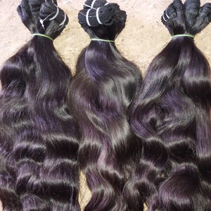 Extensions de cheveux humains vierges indiennes de haute qualité, en vrac, double trame, tirage simple, aspect ondulé profond, toutes les couleurs - Product Image 2