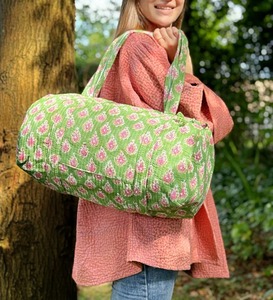 กระเป๋าผ้านวมสไตล์วินเทจโบโฮสำหรับผู้หญิงกระเป๋าเดินทางผ้าคอตตอนพิมพ์ลายคุณภาพใช้งานทุกวันโลโก้ตามสั่ง - Product Image 3