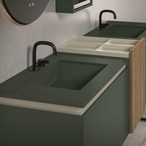 Meuble-lavabo mural flottant de luxe en contreplaqué RTA au design moderne personnalisé JY Project pour salles de bain, fabriqué au Vietnam - Product Image 4