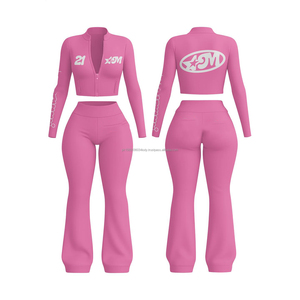 Conjunto Deportivo Oversize Personalizado con Logotipo para Mujer, Sudadera Corta con Capucha y Pantalones Cargo de 2 Piezas para Mujer y Hombre - Product Image 4