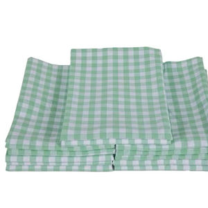 Toalla de cocina con patrón de rayas de Golf de 100% algodón, secado rápido y sostenible para uso doméstico, técnicas tejidas a cuadros azules - Product Image 1