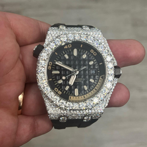 Reloj de diamante cultivado en laboratorio DEF de alta calidad Reloj de diamante estilo Hip Hop de diamante incoloro - Product Image 6