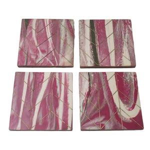 ถาดไม้เรซิ่นงานหัตถกรรมโลหะแบบอินเดีย,แผ่นรองแก้วชาอุปกรณ์รับประทานอาหารบนโต๊ะอาหาร - Product Image 1