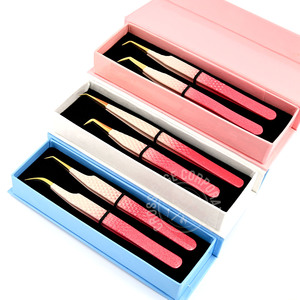 Bulk Order 90 Degree Volume Lash Tweezers for Eyelash Extensions Curved Classic Tweezer Precision Fiber Tip Volume Tweezers - Product Image 1