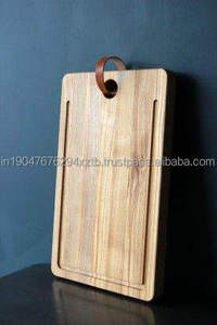 Planche à découper en bois d'acacia naturel fait main de qualité supérieure, à grain de bout, avec poignée, écologique, passe au lave-vaisselle, rectangulaire, épaisseur personnalisée - Product Image 4