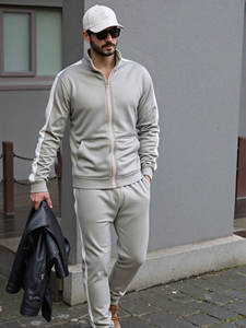 Ensemble de survêtement pour homme, veste décontractée à col montant, fermeture éclair, sweat-shirt, pantalon de sport, ensemble 2 pièces, hip-hop, jogging, tenue de sport - Product Image 4