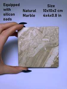 Best Quality Acacia Wood and Stone <b>Coasters</b> Set, Round Natural Wooden <b>Drink</b> <b>Coasters</b> with Holder for Office Dining Table - Product Image 3