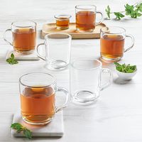 Ensemble de 6 tasses en verre borosilicate de haute qualité, résistant au micro-ondes et aux rayures, pour la maison, l'hôtel et la restauration