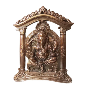 Estatua de ídolo de Ganesh, escultura decorativa de Dios hindú Murti, colgante de pared de latón para el hogar, pieza de exhibición, Vertical de aluminio moderno duradero - Product Image 1