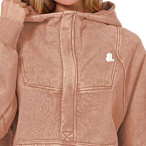 Blank Acid Wash <b>Vintage</b> Faded Distressed Women Oversized <b>Sweatshirt</b> Polyester Cotton Winter Casual Solid Pattern - Product Image 5