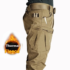 Pantalon tactique pour homme en laine d'hiver, taille élastique, décontracté, respirant, écologique, léger, imperméable, thermique, randonnée, camping, escalade - Product Image 4