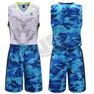 เครื่องแบบบาสเก็ตบอลสำหรับผู้ชายชุดทีมออกแบบโลโก้ตามสั่งเสื้อเจอร์ซีย์และกางเกงขาสั้นผ้าแห้งเร็ว - Product Image 1