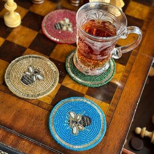 Best Theme Design Glass <b>Beads</b> Table <b>Coaster</b> Best for Parties and Other Functions Tableware Decorative Beast Design <b>Coaster</b> - Product Image 6