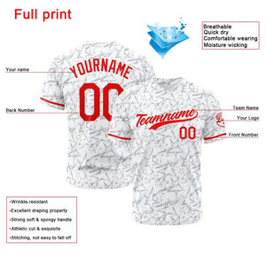 Camiseta de Béisbol con Cuello Redondo, Camisetas de Béisbol Estampadas con Diseño Único, Poliéster de Alta Calidad, Servicio OEM, Nombre del Equipo Personalizado - Product Image 5
