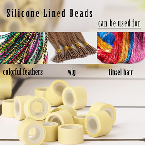 Cuentas forradas de silicona fáciles de poner y quitar, sujeta el cabello humano muy firmemente después de pellizcar con tarros de cuidado de belleza - Product Image 5